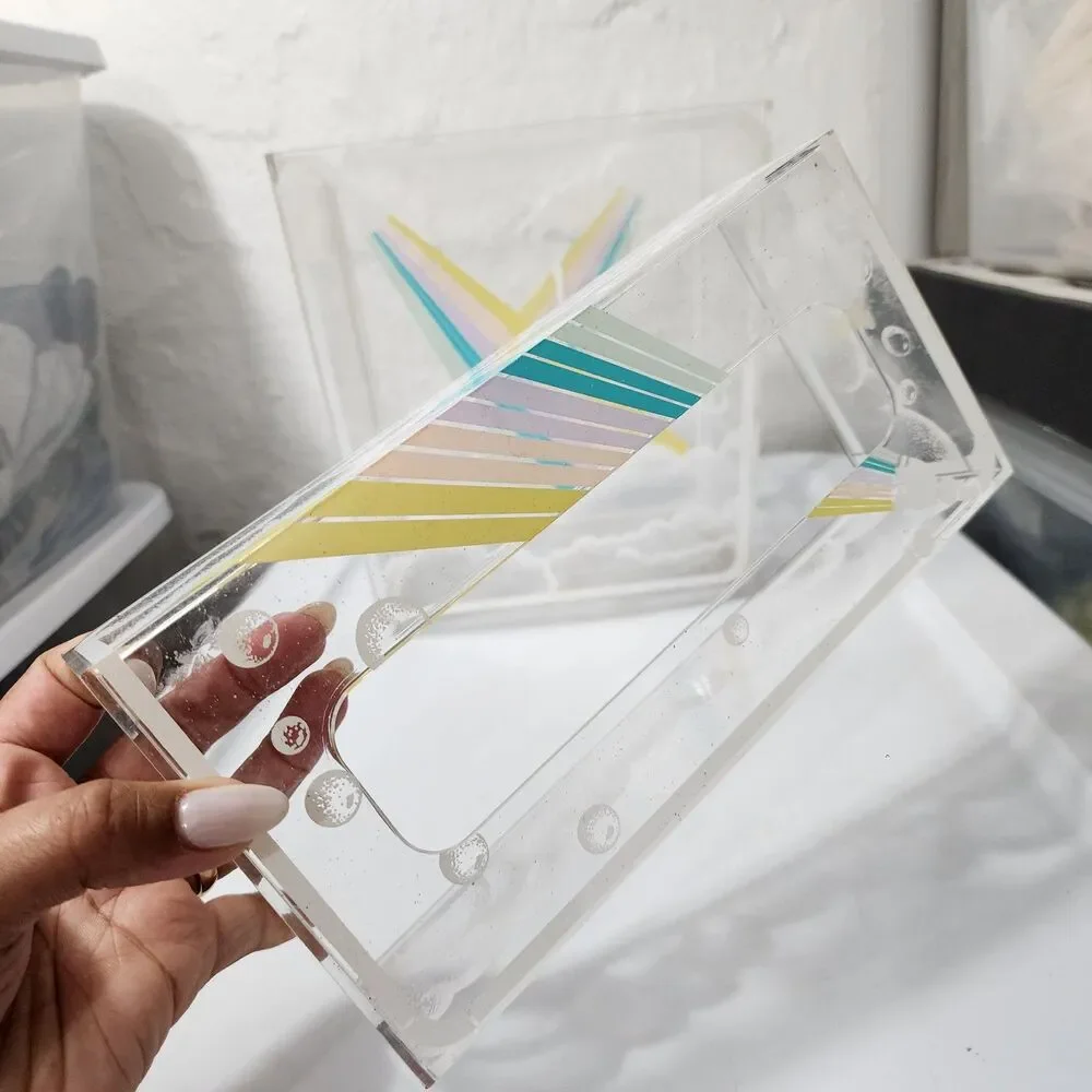 Rare 3-Piece Vintage 1980s Memphis Style Lucite Acrylic Bathroom Vanity Set